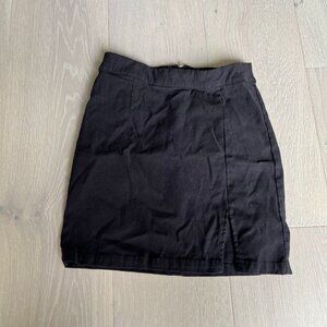 bodycon skirt with slit XS black
